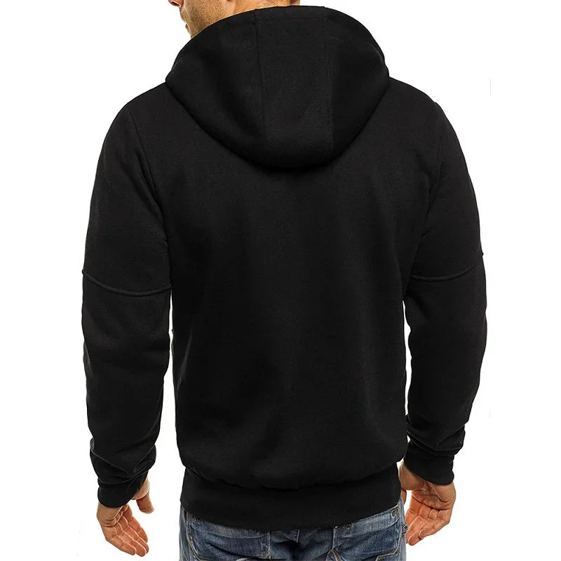 Men’s Zip-Up Hoodie – Long Sleeve Slim Fit Casual Sports Jacket