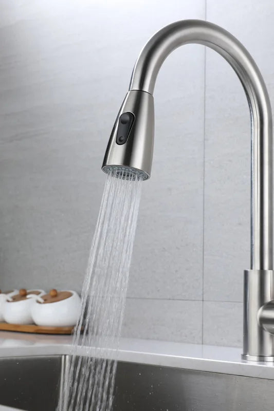 Kitchen Basin Has 2 Functions Replace The Pull-out Hot and Cold Water Faucet and The Shower Pull-out Faucet Replaces  Sprinkler