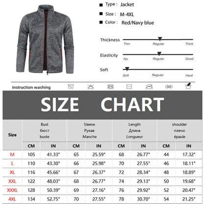Men’s Zipper Jacket Hoodie – Solid Color Long Sleeve Streetwear Sweatshirt