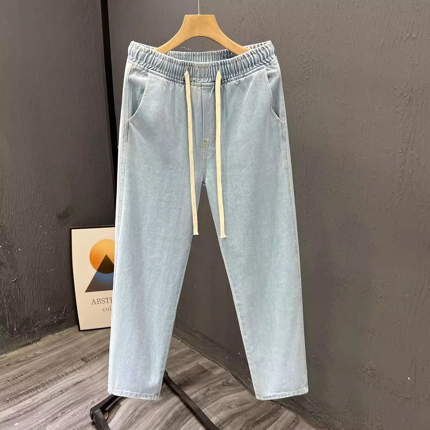Men’s Loose Straight Leg Jeans – Casual Vintage Durable Cotton Denim