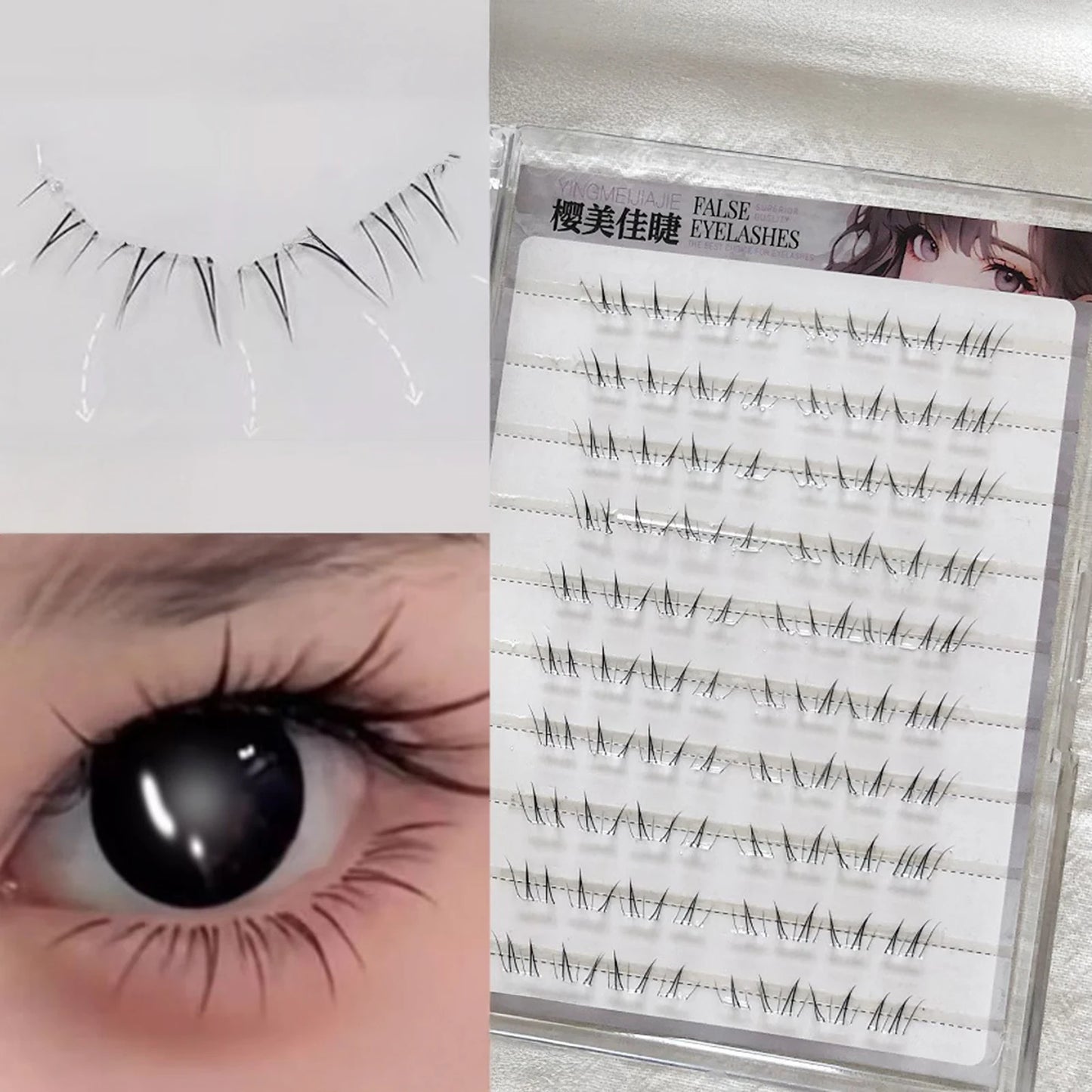 4-6mm No Glue False Eyelashes New Korean Style Lower Lashes Natural Fake Eyelashes for Women Daily Wear Cosplay DIY Makeup