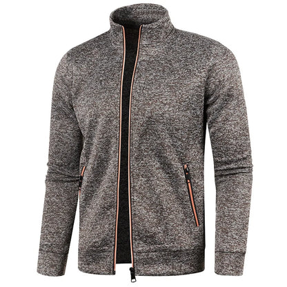 Men’s Zipper Jacket Hoodie – Solid Color Long Sleeve Streetwear Sweatshirt