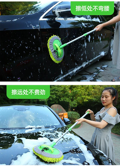 Car Cleaning Brush Detailing Adjustable Super absorbent Car Wash Brush Telescoping Long Handle Cleaning Mop Auto Accessories