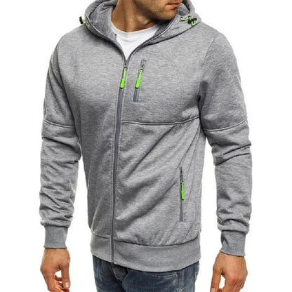 Men’s Zip-Up Hoodie – Long Sleeve Slim Fit Casual Sports Jacket