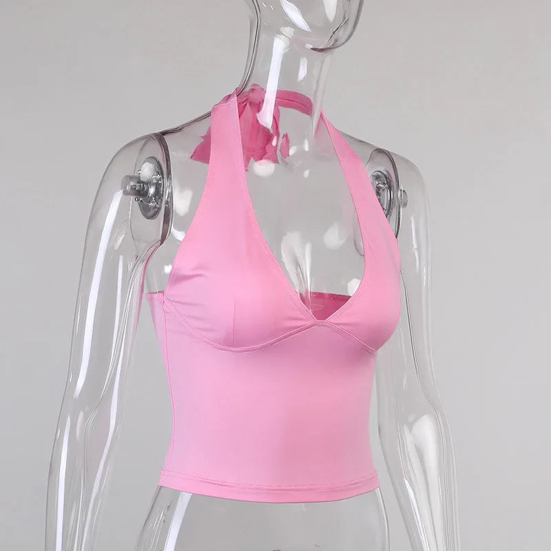 Women’s Off Shoulder Crop Top – Sleeveless Club Party Summer Outfit