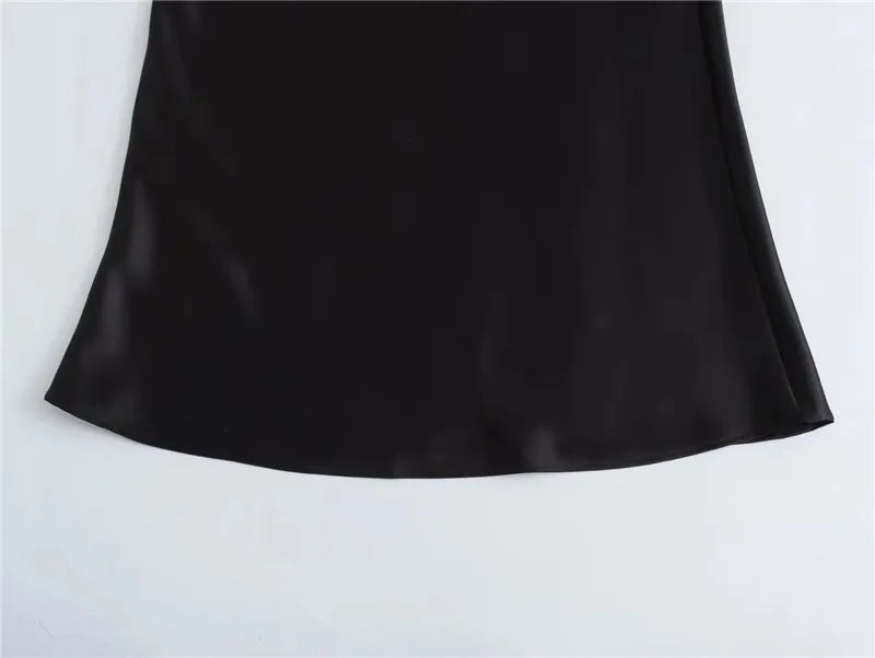 Women’s High Waist Satin Midi Skirt Elegant Office and Summer Wear