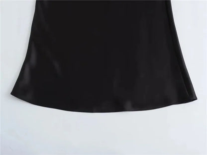 Women’s High Waist Satin Midi Skirt Elegant Office and Summer Wear