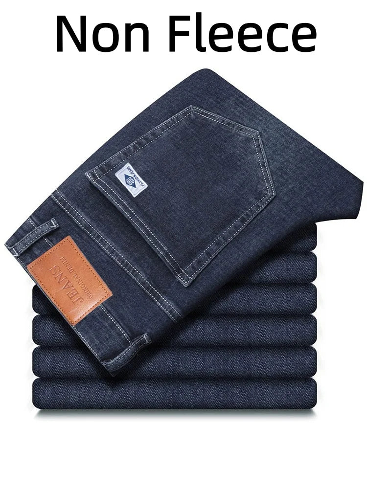 Men’s Loose Straight Leg Jeans – Retro Washed Casual Denim Pants