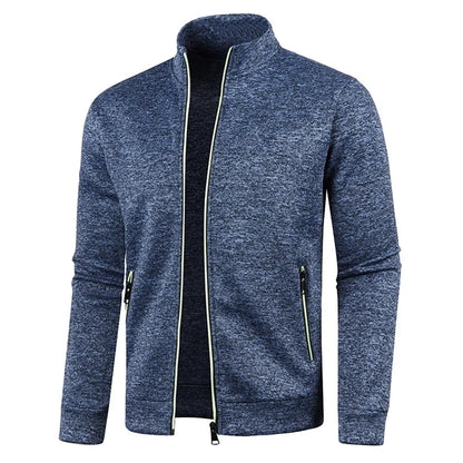 Men’s Zipper Jacket Hoodie – Solid Color Long Sleeve Streetwear Sweatshirt