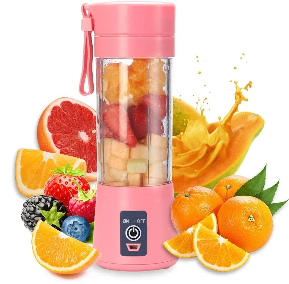Portable Juicer Blender, USB Travel Juice Cup Baby Food Mixing Machince with Updated 6 Blades with Powerful Motor 4000mAh Recharge