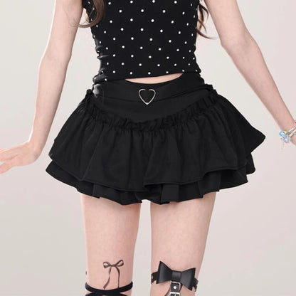 Women’s High Waist Ruffle A Line Skirt Korean Fashion Summer Streetwear Y2K Style