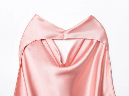 MUJER 2026 Halter Tops for Women Black Satin Backless Top Female Pink Summer Beach Top Woman off Shoulder Camisole Top Women