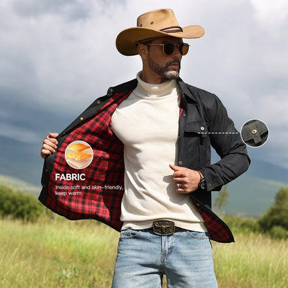 Men’s Flannel Lined Shacket – Casual Snap Button Shirt Jacket (Spring)