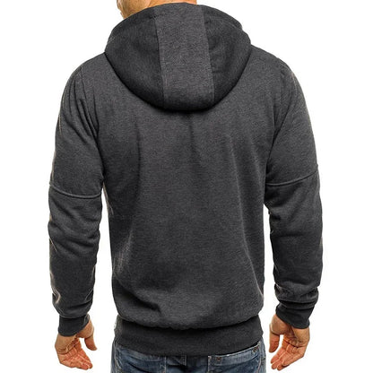 Men’s Zip-Up Hoodie – Long Sleeve Slim Fit Casual Sports Jacket