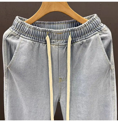 Men’s Loose Straight Leg Jeans – Casual Vintage Durable Cotton Denim