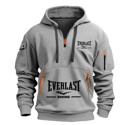 Men’s Half Zip Hoodie – Casual Multi-Pocket Fitness Sweatshirt
