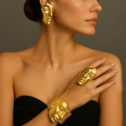 Light luxury, unique and cool style, creative design, irresistible temperament, facial mask, jewelry set