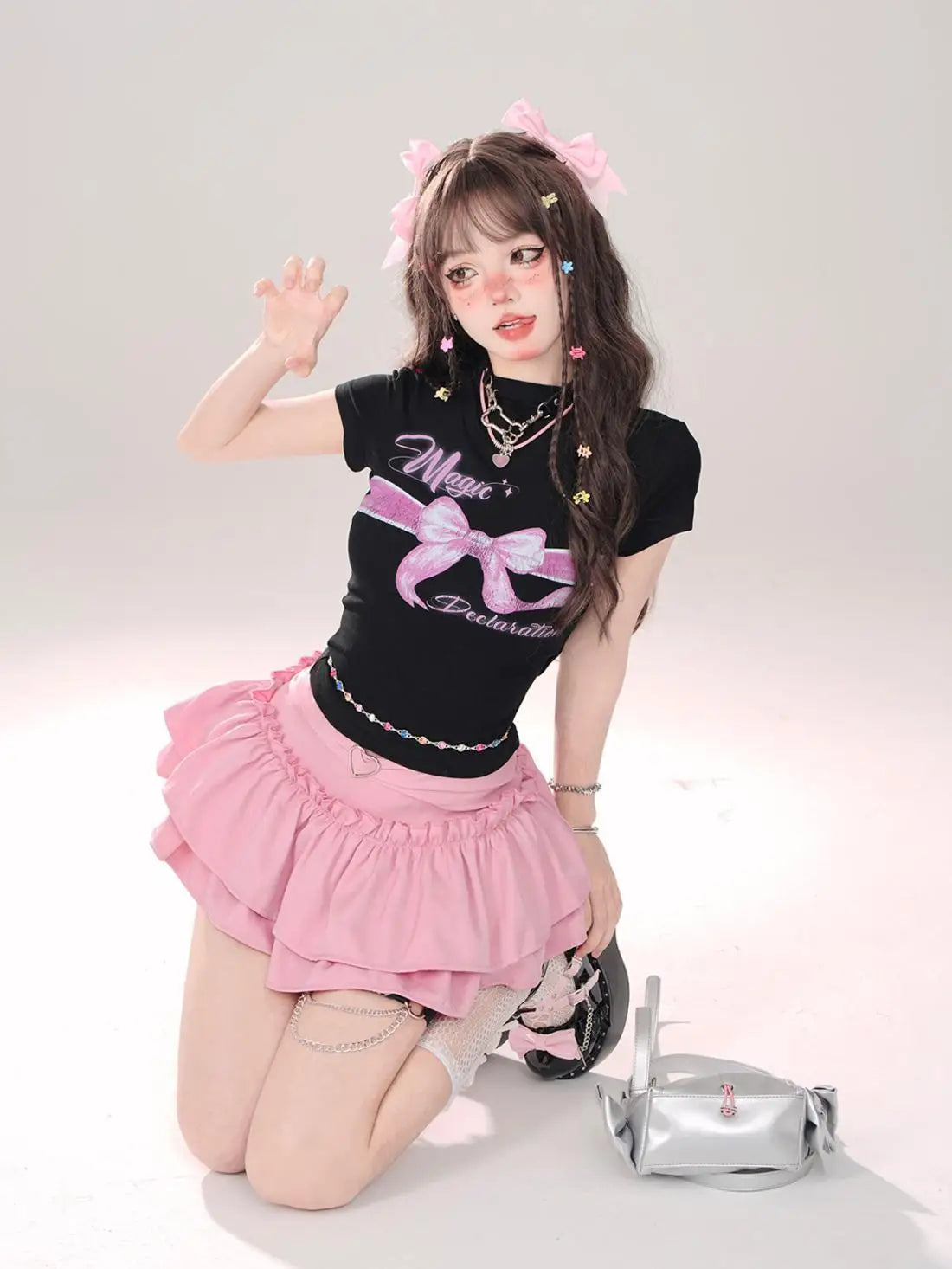 Women’s High Waist Ruffle A Line Skirt Korean Fashion Summer Streetwear Y2K Style