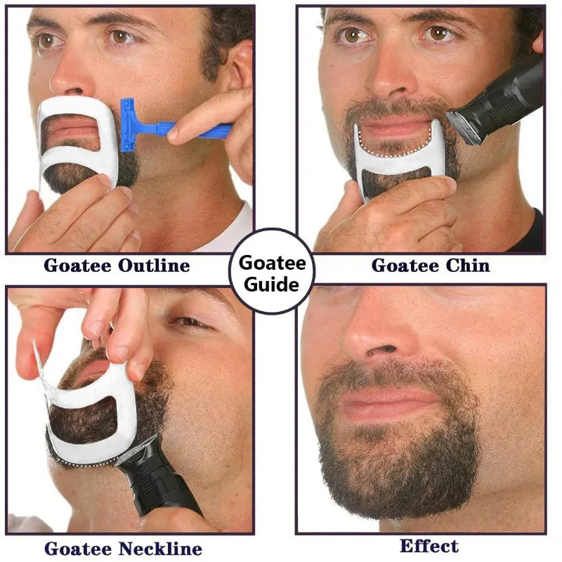 5/4Pcs Haircut Kit Beard Hair Goatee Neckline Shaving Template Hairline Beard Shaping Tool Hair Cutting