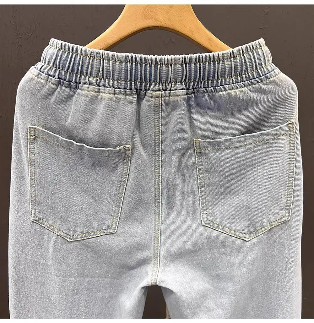 Men’s Loose Straight Leg Jeans – Casual Vintage Durable Cotton Denim