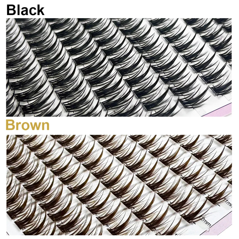 10 row anime lashes Cosplay lash natural wispy  Natural Mink Eyelashes  3D individual manga eyelash clusters   Makeup tools